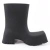 Great BALENCIAGA short boots TROOPER Black series rubber Women 679326 Used