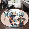 1pc Haikyuu!! Naruto Volleyball Anime Round Carpet Office Chair Mat, NonSlip Rug for Home Decor, Seasonal Gift, Suitable for Office, Living Room