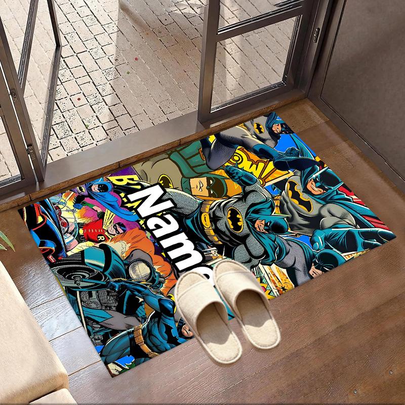 Custom Name Personalized Batman Print Carpet, Versatile Home Decor Rug, for Playroom, Apartment, Balcony, Entryway, Hallway Gift