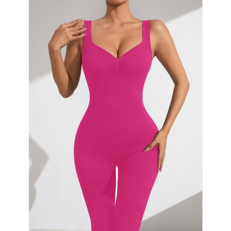 sexy v-neck elasticity Gym Jumpsuit Women's Fitness Sets Sports Overalls for Woman Tracksuit Yoga Clothing long pants Workout Sportswear