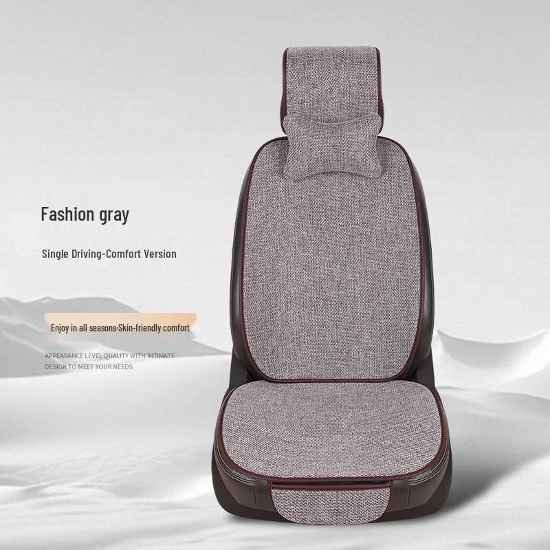 Comprehensive All-Season Linen Seat Cushion Set for Five-Seater Cars