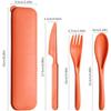 Wheat Straw Reusable Cutlery Set With Knife Fork Spoon And Storage Case Perfect For Office Lunch Outdoor Camping Picnic Travel