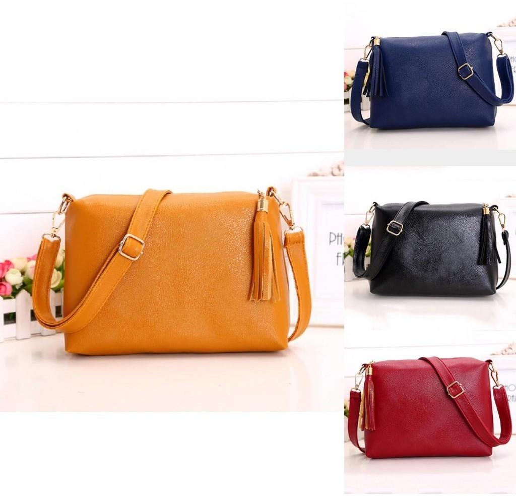 Colorful Pu Leather Women's Cross Body Bag With Tassels Small Size For Everyday Use
