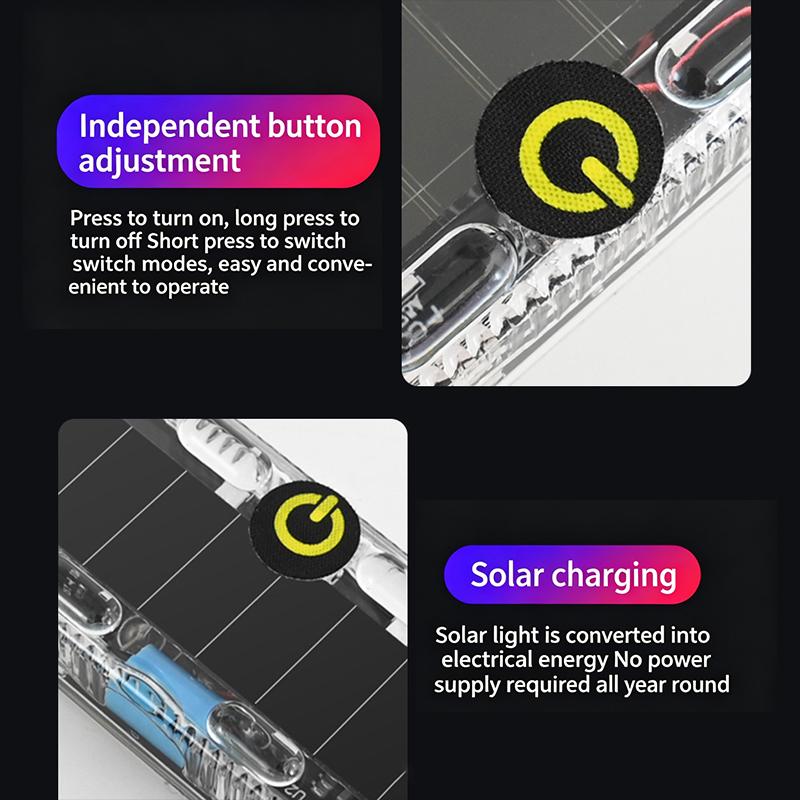 Solar Flashing Warning Light Led Warning Safety Flashing By Strobe Light Adjustable Auto Parking Lamp Rear Warning Light 1PC