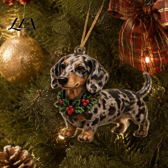 Cute Puppy Decorations 2026 Dachshund Advent Calendar, 24 Days Dog Collectible Surprises with Festive Christmas Tree Hanging Ornaments Acrylic Figures
