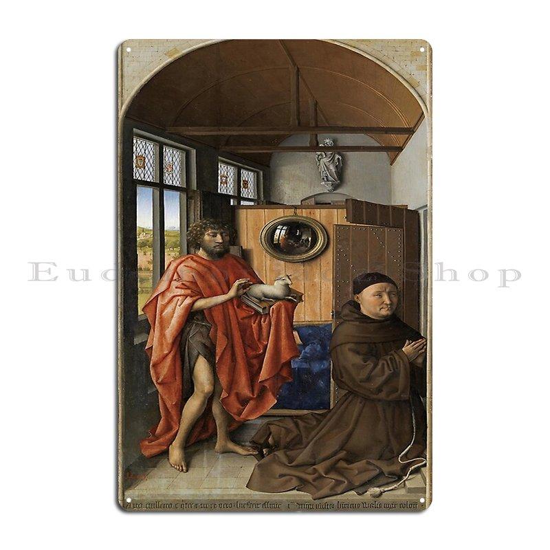 Mfoever St Thomas Aquinas With St Peter And St Paul The Incredulity of Saint Thomas Metal Painting Club Designs Bar Cave Tin Sign Poster 20x30cm(7.8x11.8inch)