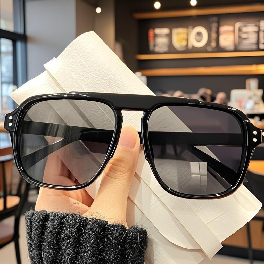 New Square Box Anti-Glare Sunglasses Fashionable Versatile Simple Street Shooting Trend Sunglasses Outdoor Sun Glasses