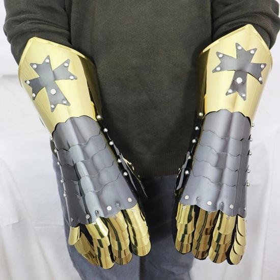 Medieval Gauntlets Steel Brass Gloves Set Medieval Armor Gloves Special Christmas Gift For your favorite person