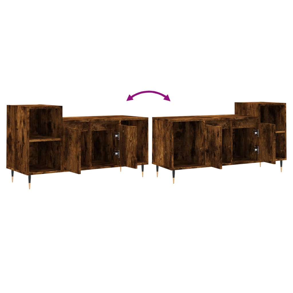 TV Cabinet Smoked Oak 100x35x55 cm Wood Based Material