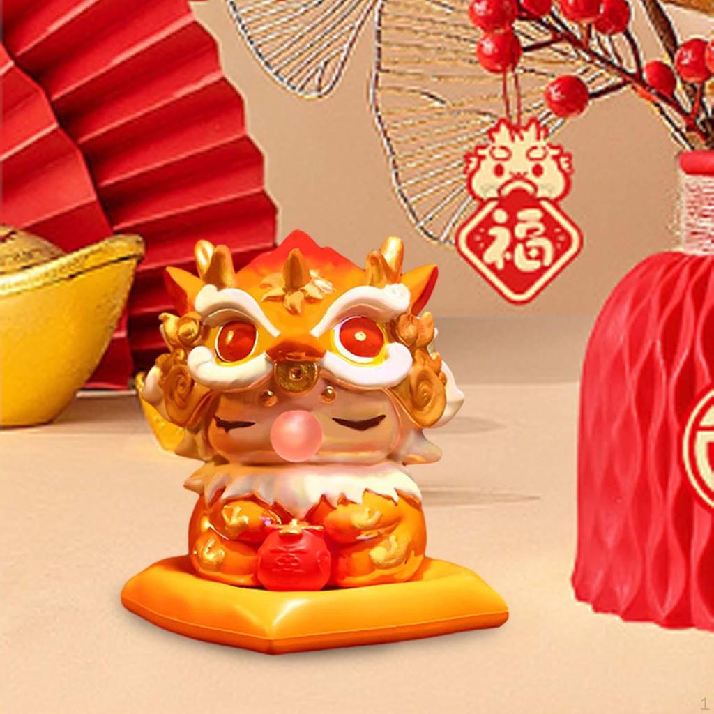 Drakminiatyrskulptur - Elegant skrivbordsaccent för heminredning