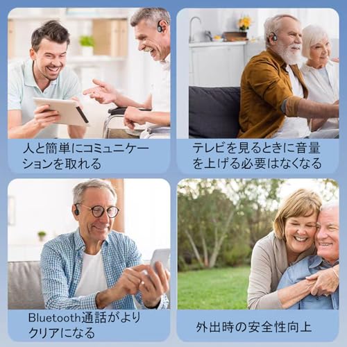 Vimaydo [2025 Innovation] Hearing Amplifier, Bone Conduction Earphones, Lightweight, Wireless, USB Rechargeable, 4 Volume Levels, Noise Reduction, Fee