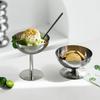 Edelstahlkelchbecher Eisdessert Salatschüssel Obstteller Snackschale Puddingbecher Tasse KTV Bar Zubehör