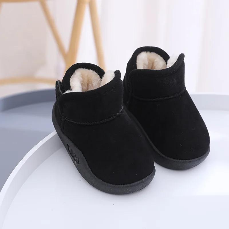 Child Snow Boots with Thick Velvet Girls Shoe Warm Cotton Shoe Soft Sole Baby Shoe Boy Cotton Boots Comfort Kid Shoes Botas Niña