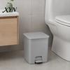 Touchless Trash Bin with Lid Slim Can, Pedal Step Design, Odor Proof Wastebasket, Narrow Can for Toilet Area Garbage Waste Basket, Office Kitchen