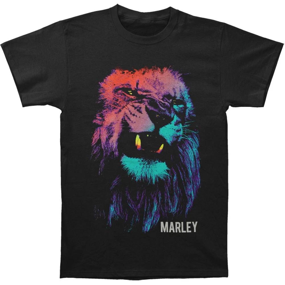 Men s Bob Marley Lion In Color T-shirt Small Black XS