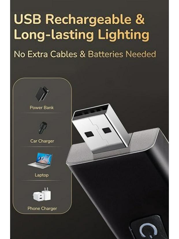 LED Mini USB Rechargeable Foldable Book Light - Portable, Eye-Protection Clip Lamp for Reading
