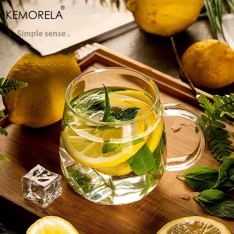 1/2/4PCS Premium Glass Coffee Mugs with Handle Transparent Tea Glasses for Hot/Cold Beverages Perfect for Americano Cappuccino