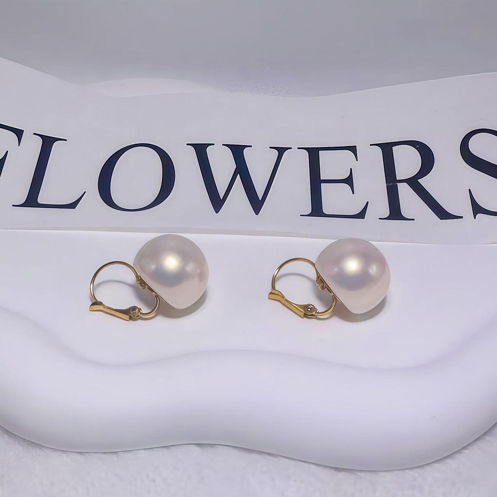 Elegant Imitation Pearl Gold-Plated French Hook Earrings - Trendy European & American Style