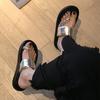 2025 Summer New Shit-stepping Slippers Female Outer Wear Fairy Wind Non-slip Thick Bottom Word with Rhinestone Toe Cool Slippers