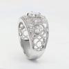 925 Sterling Silver Sparkling Crystal Rings for Women Hollow Out Designed Trendy Female Accessories Wedding Jewelry
