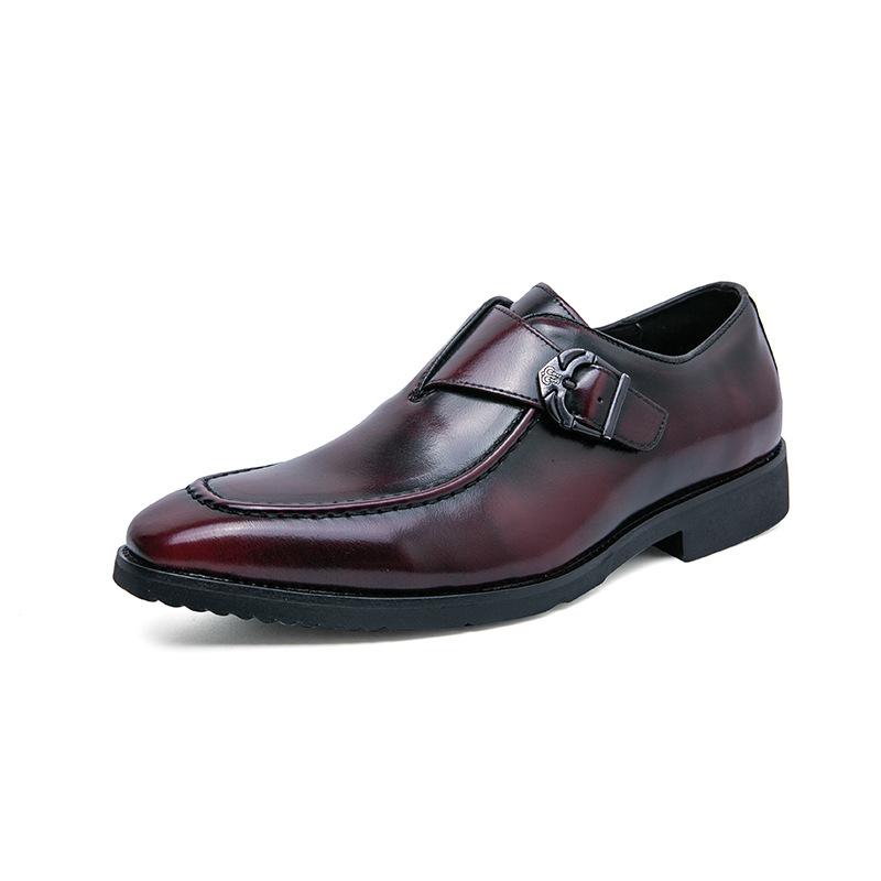 New men's pointed leather shoes fashion foot cover business dress shoes trend British style wedding groom shoes can be