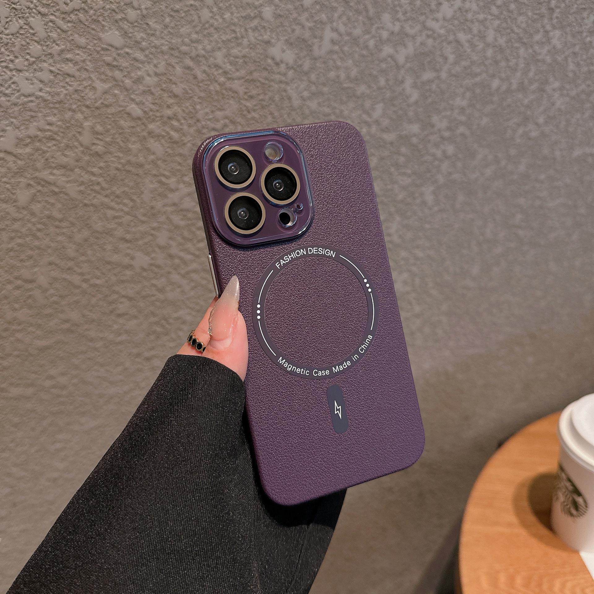 

Lychee Pattern Magnetic Crystal Case for iPhone 14 Pro Max with Advanced Lens Protection iPhone 12