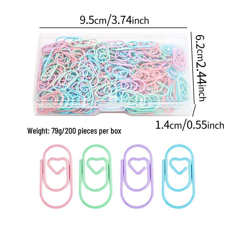 Mini Gold Heart Paperclip Set - Cute Shaped Binder Clips for Student Planners