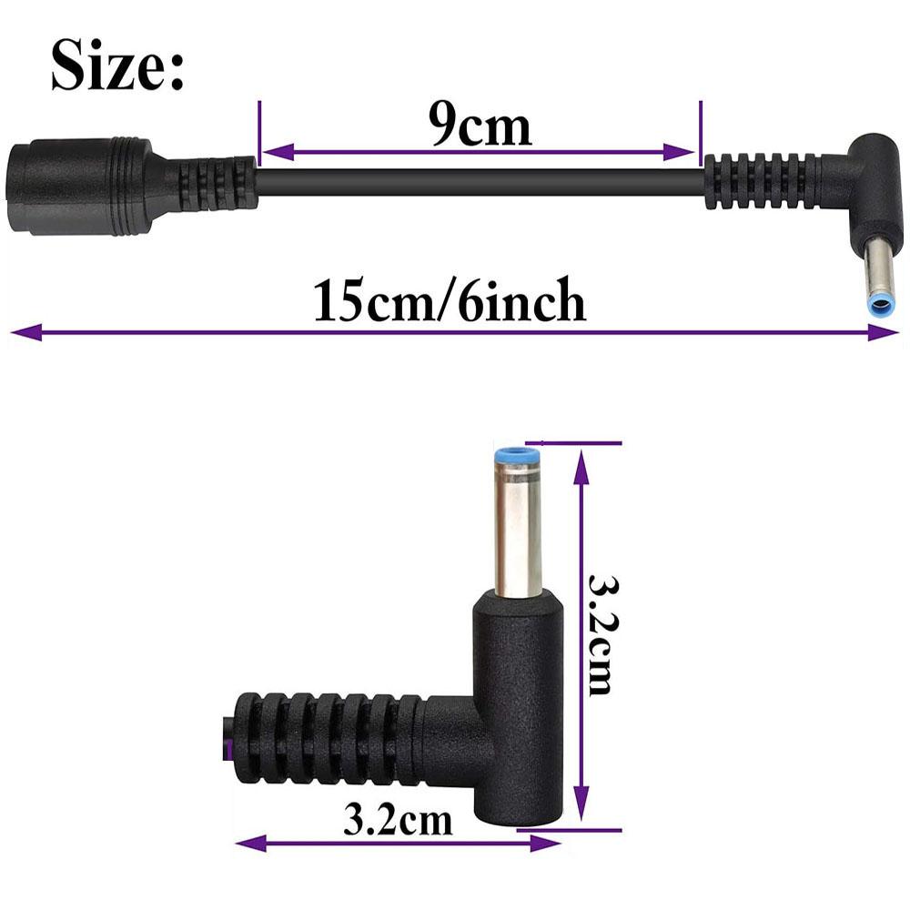 10PCS DC nabíječka Konvertorový kabel adaptéru Modrá koncovka 7,4 mm – 4,5 mm Pro notebooky HP