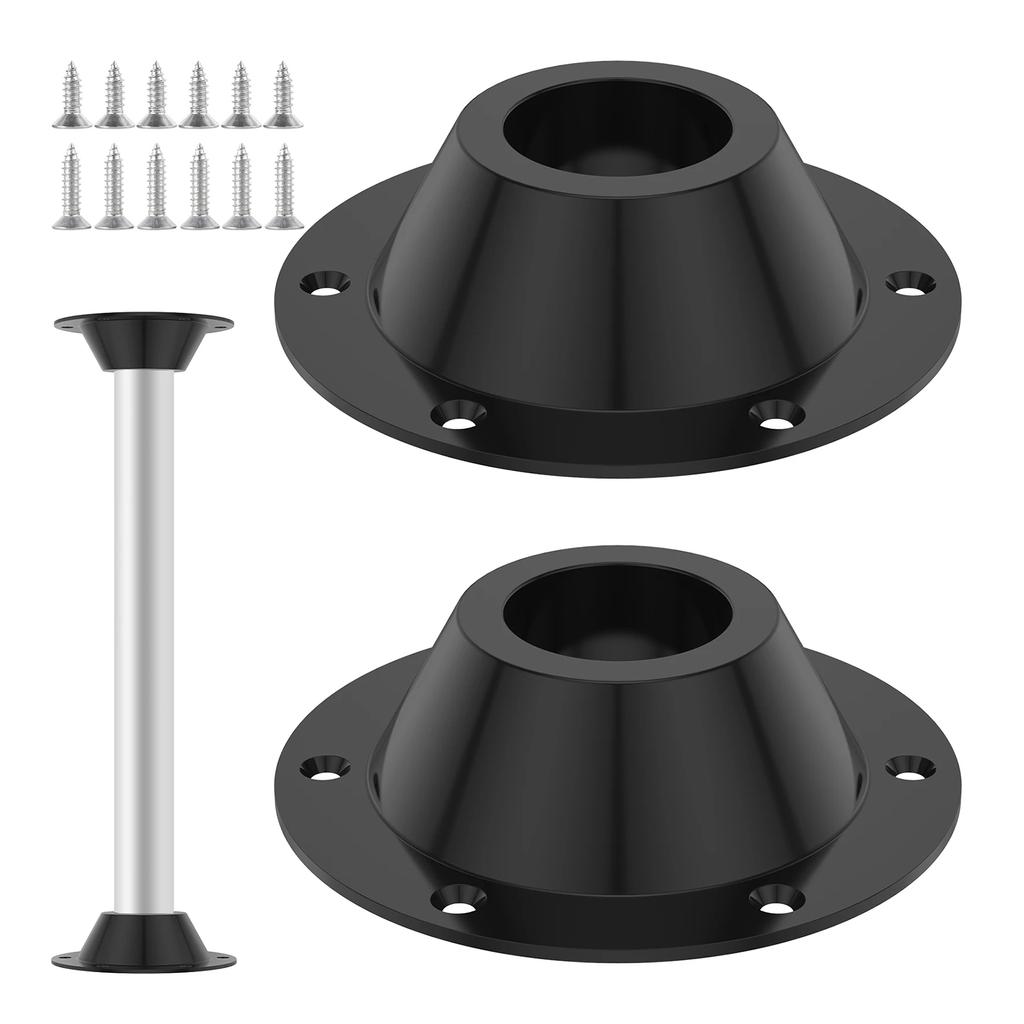Table Leg Base Aluminium Pedestal Table Base Flange Dinette Table and Floor Mount Base with 6 Mounting Hole