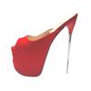 Fashion New ultra high fine heel 19 cm steel heel suede red large size slippers hate sky-high sexy women's shoes High-heeled sandals