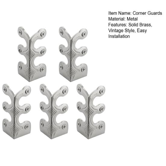 5/10/15 Pcs Corner Protectors with Screws Vintage Style Solid Metal Baseboard Corner Guards Easy Installation Skirting Board Corner Protectors