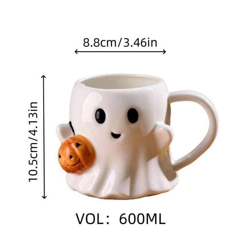 Whimsical Pumpkin Ghost Mug - Cute and Practical Spirit Mug, Unique Halloween Gift for Home Decor Creative and Interesting