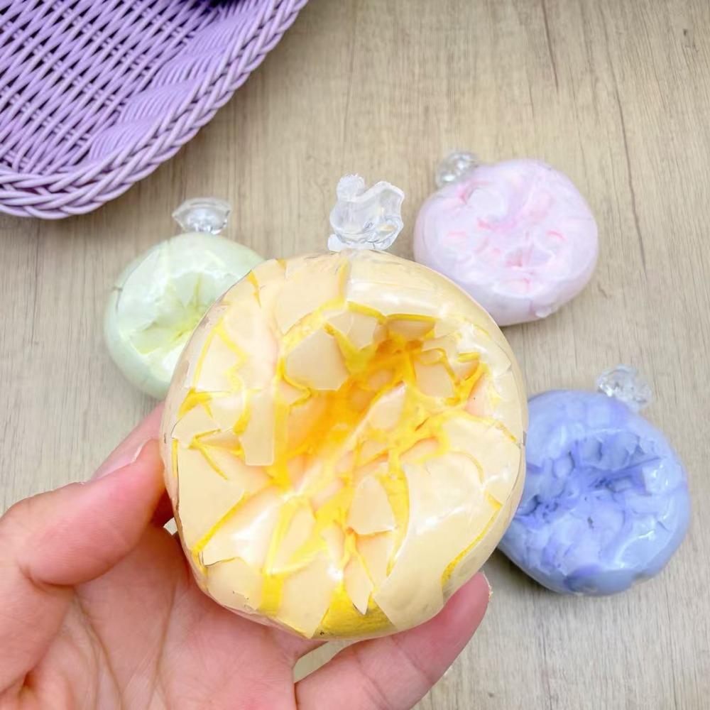 Jungen Mädchen Handentspannung Knusprige Haut Ball Squishy Spielzeug Handgemacht Sensorischer Fidget Ball Bunt Kneten Knackende Wachskugel Freund Party gelb
