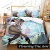 Genshin Impact Bedding Set Purple Keqing Soft Microfiber Duvet Cover Pillowcase Queen King Ganyu Duvet Cover Sets
