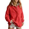 2025 Autumn/Winter Women's Casual Loose Solid Color Button Pullover Sweatshirt