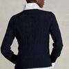 Polo Ralph Lauren SS23 Solid Color Logo Embroidered Cable Knit Sweater Women Sweater Navy-Blue 211747397-001