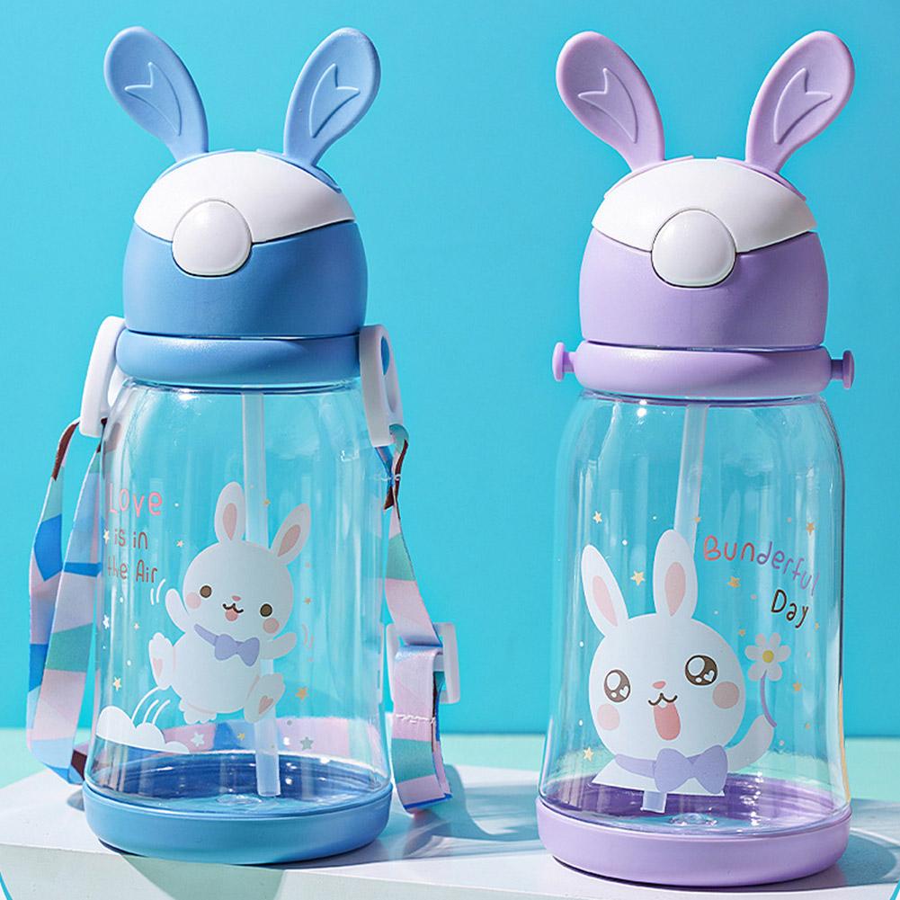 500ml Kids Water Sippy Cup Cute Cartoon Baby Cups With Cup Straws Bottles Leakproof Water Free F0B6