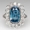 Bridal Wedding Love Water Drop Shining Design French Romantic Horse Eye Blue Zircon Ring Trendy  Elegant Jewelry