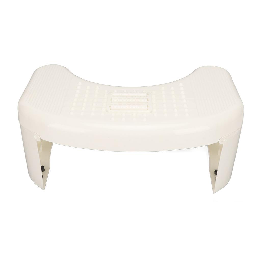 Toilet Stool Foldable Curve U Design Antislip Portable Easy Storage Poop Stool for Batchroom White
