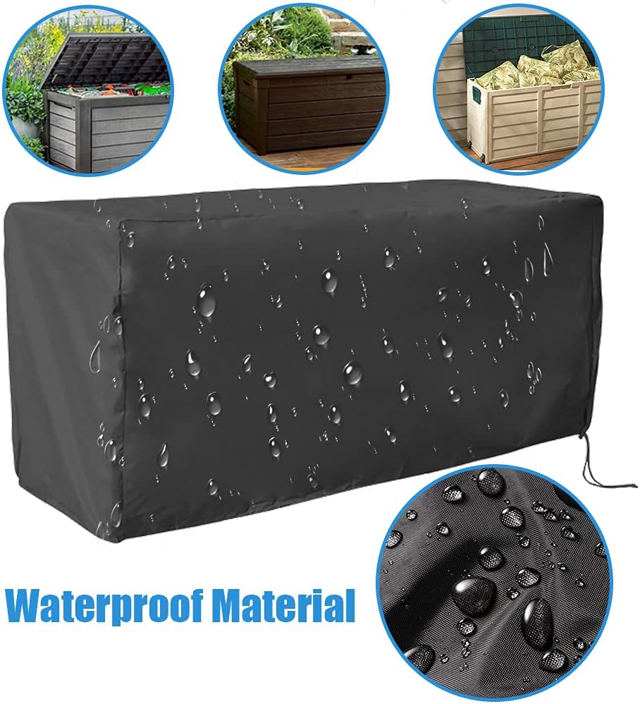 Large Deck Box Cover Waterproof Heavy-duty Courtyard Footstool Covering All Weather Outdoor Suitable for Keter Suncast Lifetime