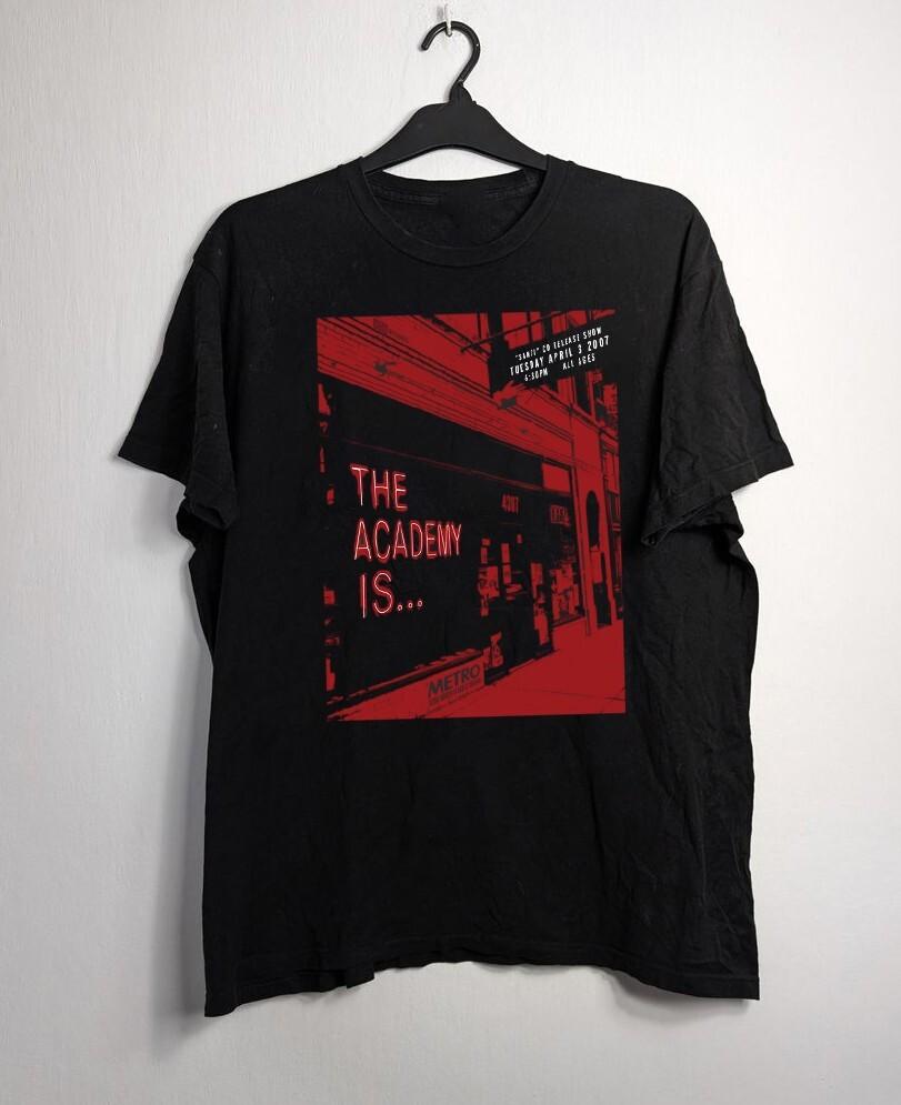 The Academy Is... 04.03.07 Black Cotton Shirt Short Sleeve Unisex T-Shirt XXXXL