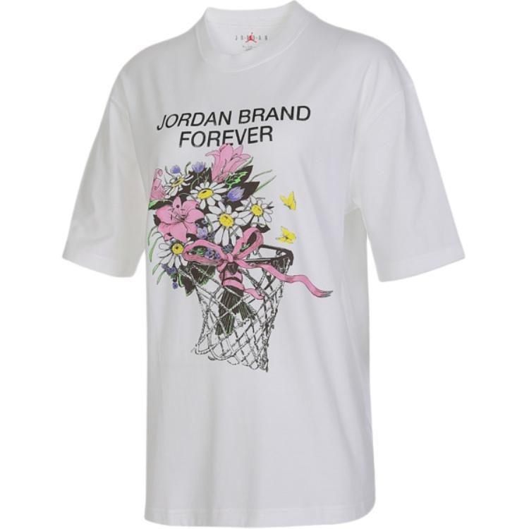 Jordan T Shirts Women's White Crew Neck Moderate FV7120-100