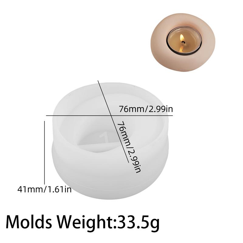 Round Bubble Candle Holder Silicone Mold DIY Irregular Tealight Candlestick Ornaments Making Plaster Concrete Resin Craft Molds