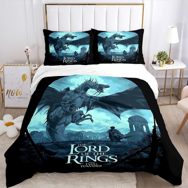 3pcs bedding set The Lord of the Rings Includes 1 Comforter + 2 Pillowcases, Without Pillow Inserts, Soft Comfortable, Lightweight Breathabl
