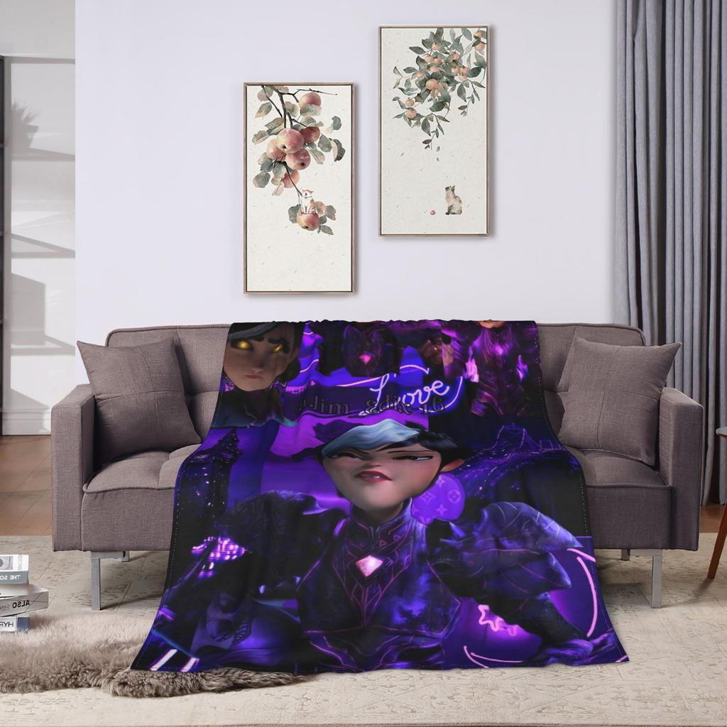Trollhunters Le Storie di Arcadia Coperta Morbida e Calda Coperta da Picnic in Peluche Coperta Plaid con Fantasia per Soggiorno Copriletto in Flanella Copri Divano Letto
