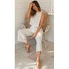 V-neck Vest Wide Leg Pants Two-Piece SETV Collar Vest Loose Pants Two-piece Set