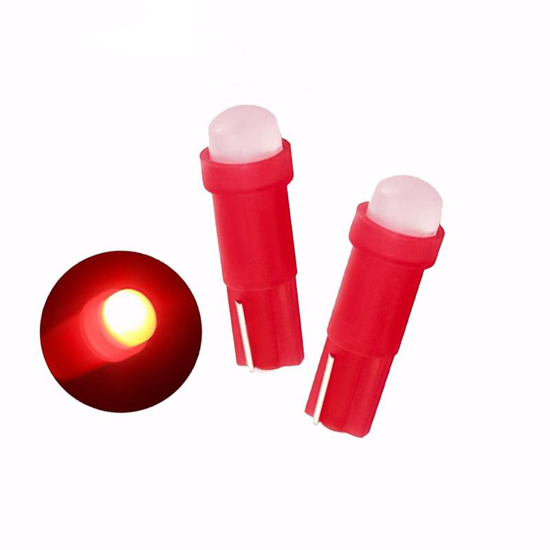 

5PCS 1.2W T5 3D COB LED Car Board Instrument Panel Lamp Auto Dashboard Warming Indicator Wedge 5PCS червоний