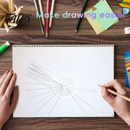 Šablona pro doodle pro dospělé Mandaly Pravítko s otvory, Kružítko pro tečkování, Šablony pro řemesla Začátečníci Úhloměr Rovné tečkování
