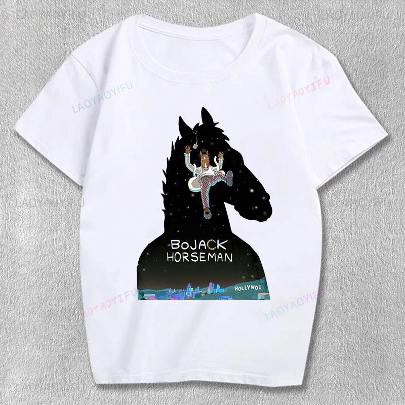 Bojack Horseunisex Graphic T Shirts Student Kids Oversided Cheap Polyester Streetwear Harajuku Shoujo Girl Style Unisex Clothing