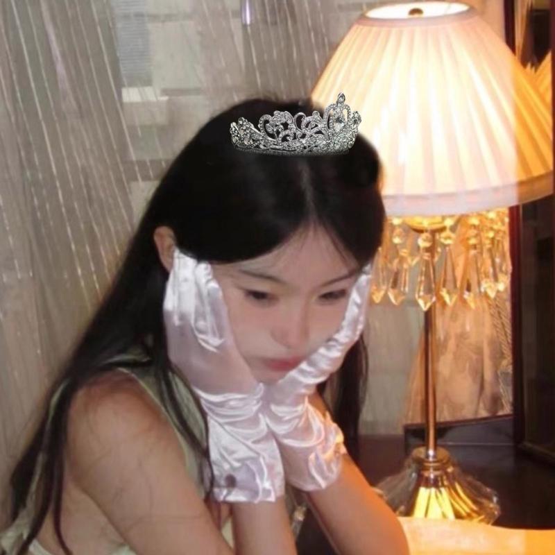 Wedding Crown Tiaras Round Crown Bridal Crown Metal Tiaras Princess Crown for Party Halloween Proms Birthday Banquets